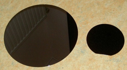 Stack of polished silicon wafers